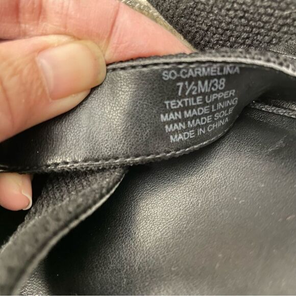 Sole Society Carmelina Espadrille Wedge Sandals Black Ankle strap Size 7.5M/ 38 - Picture 7 of 8